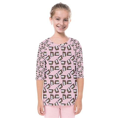 Bento Lunch Pink Kids  Quarter Sleeve Raglan Tee by snowwhitegirl