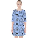 Dog Pattern Blue Pocket Dress View1