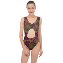 Camouflage Orange Center Cut Out Swimsuit by snowwhitegirl