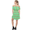 Cotton Candy Pattern Green Off Shoulder Chiffon Dress View2