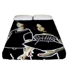 Dolls In Living Room Fitted Sheet (california King Size) by snowwhitegirl