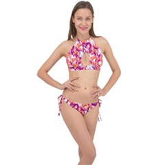 Flamingos Cross Front Halter Bikini Set by StarvingArtisan