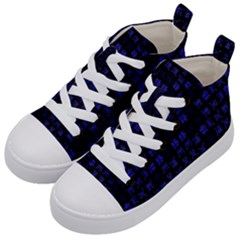 Neon Oriental Characters Print Pattern Kids  Mid-top Canvas Sneakers by dflcprintsclothing