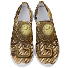 Wonderful Steampunk Design, Awesome Clockwork Men s Slip On Sneakers by FantasyWorld7