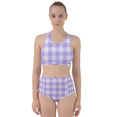 Lavender Gingham Racer Back Bikini Set by retrotoomoderndesigns