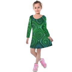 Electric Field Art Xliv Kids  Long Sleeve Velvet Dress by okhismakingart