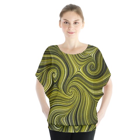 Electric Field Art Xlviii Batwing Chiffon Blouse by okhismakingart