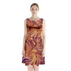 Electric Field Art Liv Sleeveless Waist Tie Chiffon Dress by okhismakingart