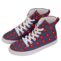 Red Begonias Men s Hi-top Skate Sneakers by WensdaiAmbrose