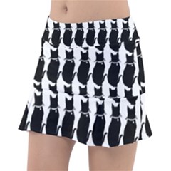 Cat Silouette Pattern Tennis Skirt by snowwhitegirl