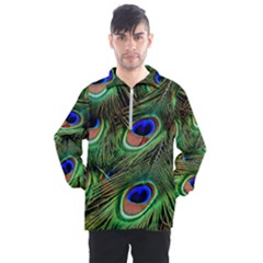 Peacock Feathers Men s Half Zip Pullover by snowwhitegirl