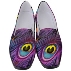 Peacock Feathers Purple Women s Classic Loafer Heels by snowwhitegirl