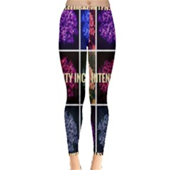 Floral Intensity Increases  Inside Out Leggings by okhismakingart