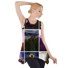 Sunflower Collage Side Drop Tank Tunic by okhismakingart