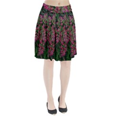 Pink-fringed Leaves Pleated Skirt by okhismakingart