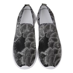 Tree Fungus Branch Vertical Black And White Women s Slip On Sneakers by okhismakingart