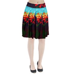 Neon Cone Flower Pleated Skirt by okhismakingart