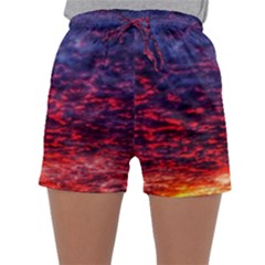 Blood Red Sunrise Sleepwear Shorts by okhismakingart