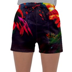 Neon Cone Flower Sleepwear Shorts by okhismakingart