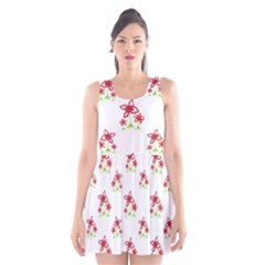 Cute Floral Drawing Motif Pattern Scoop Neck Skater Dress by dflcprintsclothing