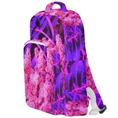 Pink And Blue Sideways Sumac Double Compartment Backpack by okhismakingart