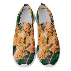 Green And Gold Sideways Sumac Women s Slip On Sneakers by okhismakingart