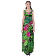 Purple Park Flowers Empire Waist Maxi Dress by okhismakingart