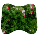 Red and White Park Flowers Velour Head Support Cushion View1