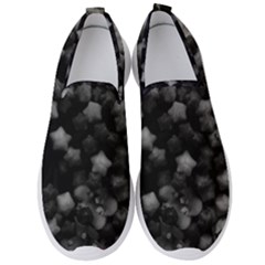 Floral Stars -black And White, High Contrast Men s Slip On Sneakers by okhismakingart