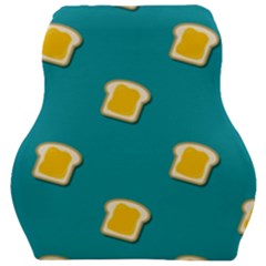 Toast With Cheese Pattern Turquoise Green Background Retro Funny Food Car Seat Velour Cushion  by genx