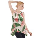 Tropical Watermelon Leaves Pink and green jungle leaves retro Hawaiian style Side Drop Tank Tunic View1