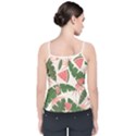 Tropical Watermelon Leaves Pink and green jungle leaves retro Hawaiian style Velvet Spaghetti Strap Top View2