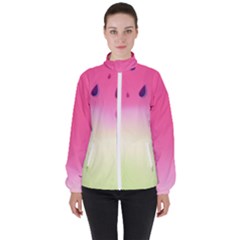 Watermelon Pastel Gradient Pink Watermelon Pastel Gradient Women s High Neck Windbreaker by genx