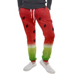 Juicy Paint Texture Watermelon Red And Green Watercolor Men s Jogger Sweatpants by genx