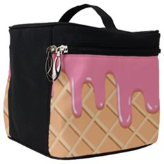 Ice Cream Pink Melting Background With Beige Cone Make Up Travel Bag (big) by genx