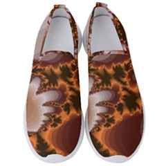 Fractal Pattern Shades Of Brown Men s Slip On Sneakers by Pakrebo