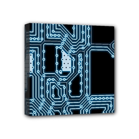 Circuit Pcb Tile Tiling Computer Mini Canvas 4  X 4  (stretched) by Pakrebo