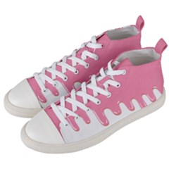 Ice Cream Pink Melting Background Men s Mid-top Canvas Sneakers by genx