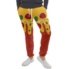 Pizza Topping Funny Modern Yellow Melting Cheese And Pepperonis Men s Jogger Sweatpants by genx