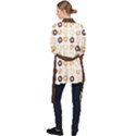 Donuts Pattern With Bites bright pastel blue and brown Cropped Sweatshirt Velvet Kimono Robe View2