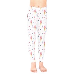 Ice Cream Cones Watercolor With Fruit Berries And Cherries Summer Pattern Kids  Legging by genx