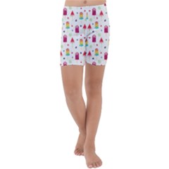 Popsicle Juice Watercolor With Fruit Berries And Cherries Summer Pattern Kids  Lightweight Velour Capri Yoga Leggings by genx