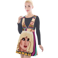 Katya Zamolodchikova Logo Plunge Pinafore Velour Dress by milliahood