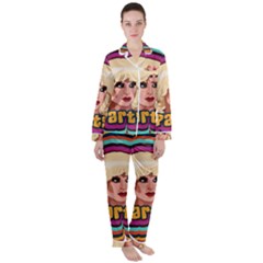 Katya Zamolodchikova Logo Satin Long Sleeve Pyjamas Set by milliahood