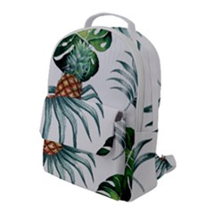 Pineapple Tropical Jungle Giant Green Leaf Watercolor Pattern Flap Pocket Backpack (large) by genx