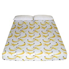 Yellow Banana And Peels Pattern With Polygon Retro Style Fitted Sheet (california King Size) by genx