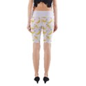 Yellow Banana and peels pattern with polygon retro style Yoga Cropped Leggings View2