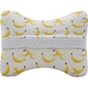 Yellow Banana and peels pattern with polygon retro style Velour Seat Head Rest Cushion View2