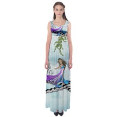 Cute Fairy Dancing On A Piano Empire Waist Maxi Dress by FantasyWorld7