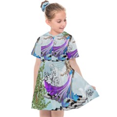 Cute Fairy Dancing On A Piano Kids  Sailor Dress by FantasyWorld7